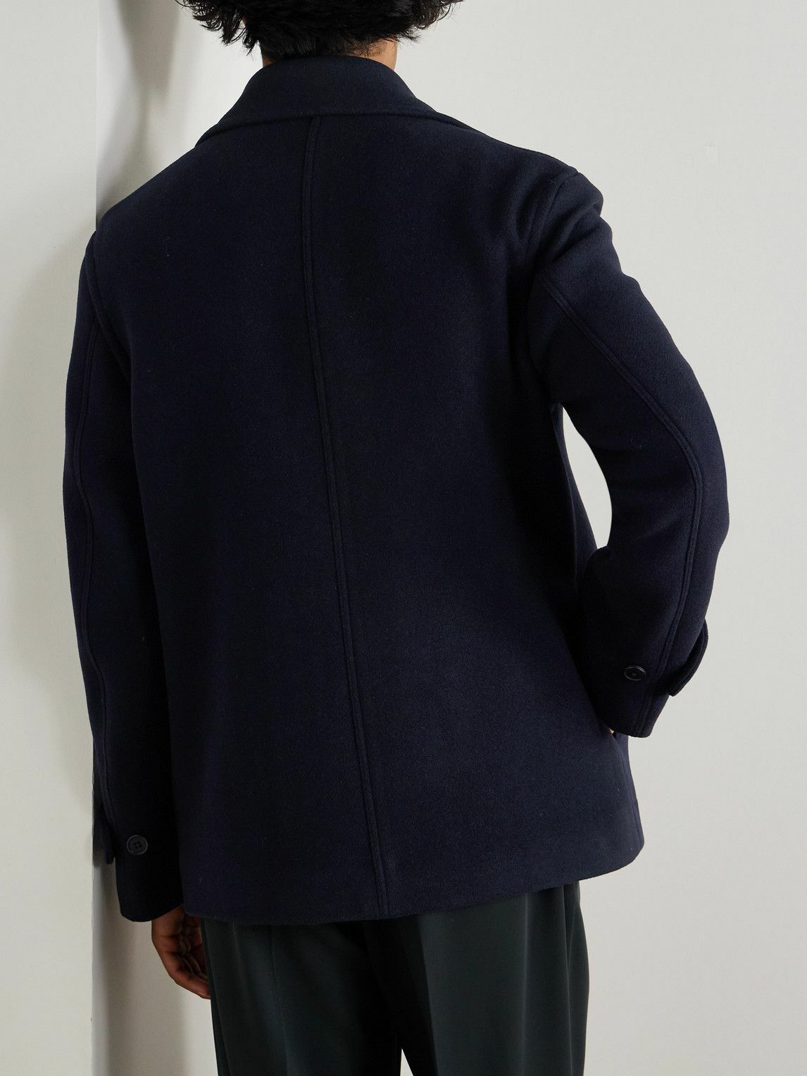 Officine Générale - Pat Double-Breasted Wool-Blend Peacoat - Blue