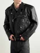 Rick Owens - Cropped Buckled Leather Jacket
