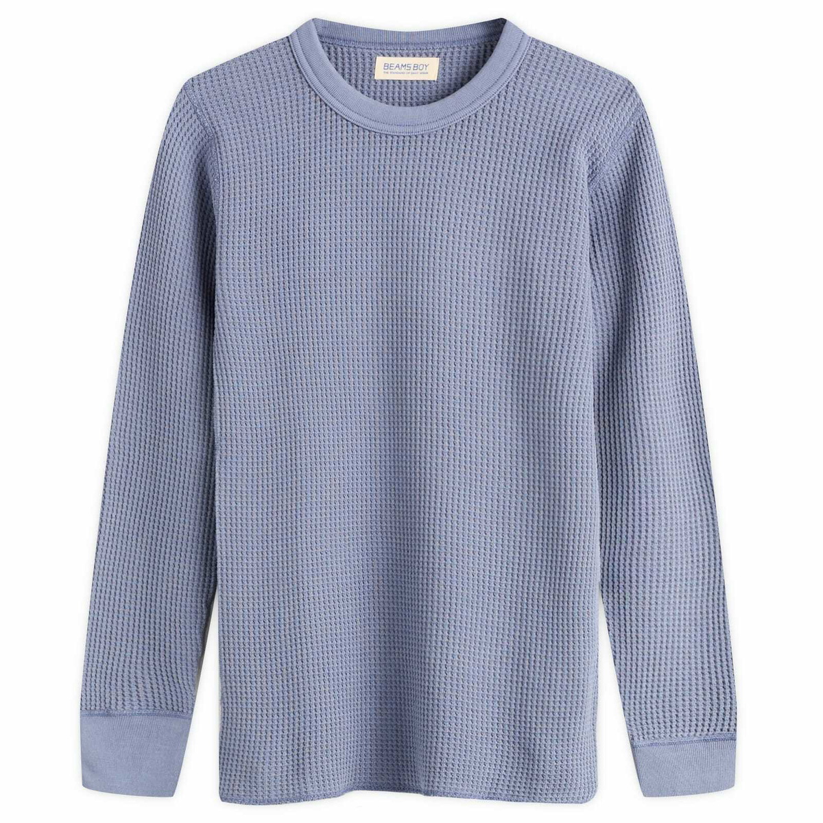 Beams Boy Women's Cotton Thermal Crew Long Sleeve T-Shirt in Blue 