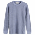 Beams Boy Women's Cotton Thermal Crew Long Sleeve T-Shirt in Blue 