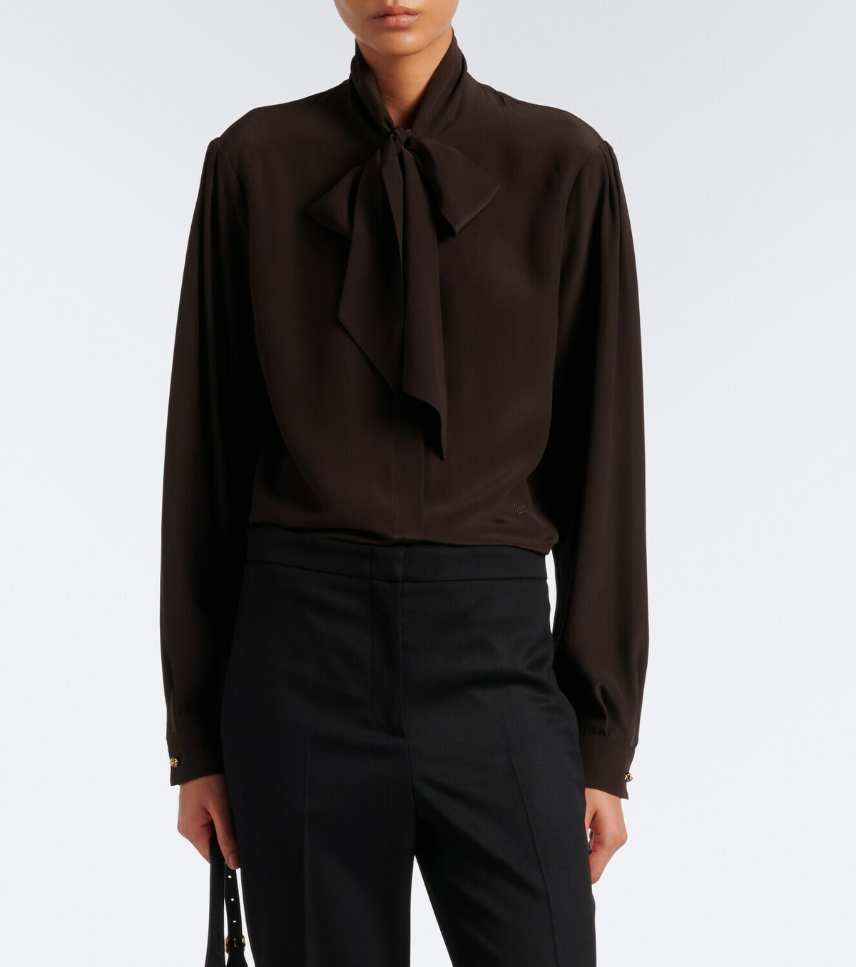 Gucci Tie-neck silk shirt