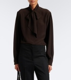 Gucci Tie-neck silk shirt