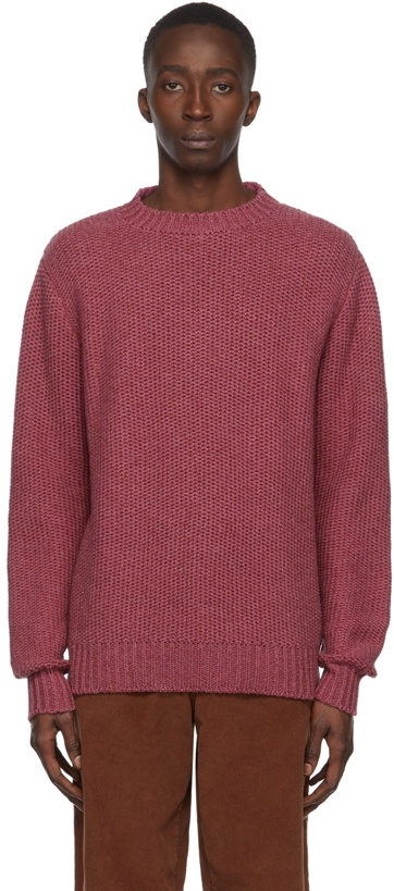 Photo: The Elder Statesman Pink Cashmere Grain Stitch Sweater