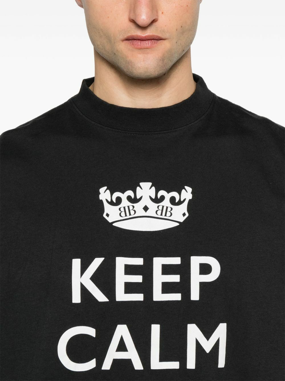 BALENCIAGA - Keep Calm Cotton T-shirt Balenciaga