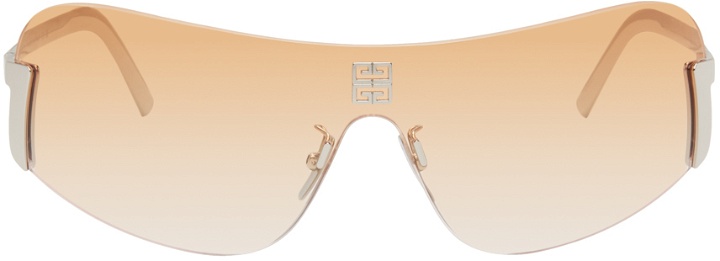 Photo: Givenchy Orange Rimless Mask Sunglasses