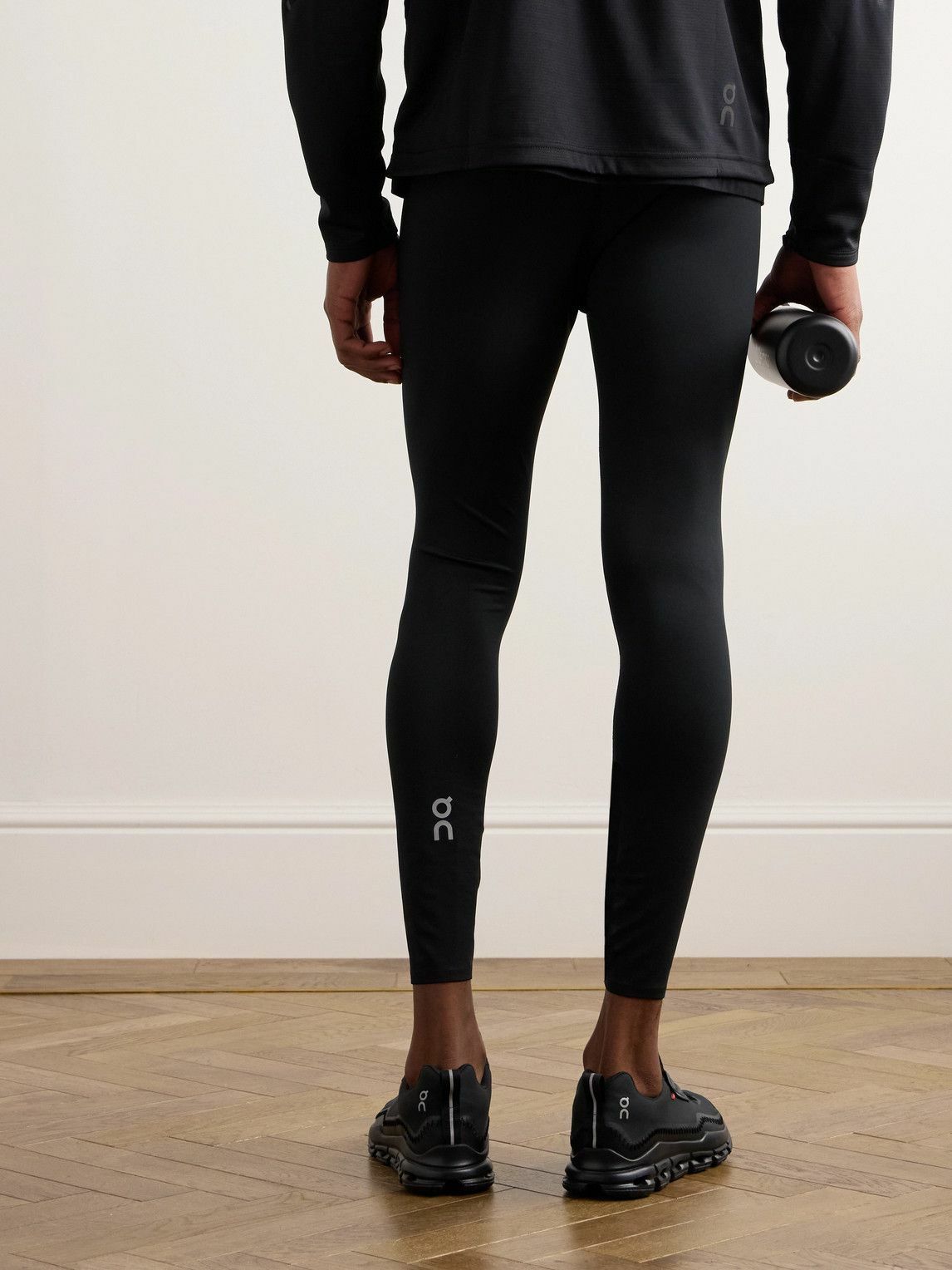 ON - Stretch Recycled-Jersey Running Tights - Black