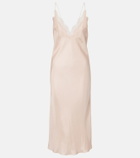 Róhe Lace-trimmed silk satin slip dress