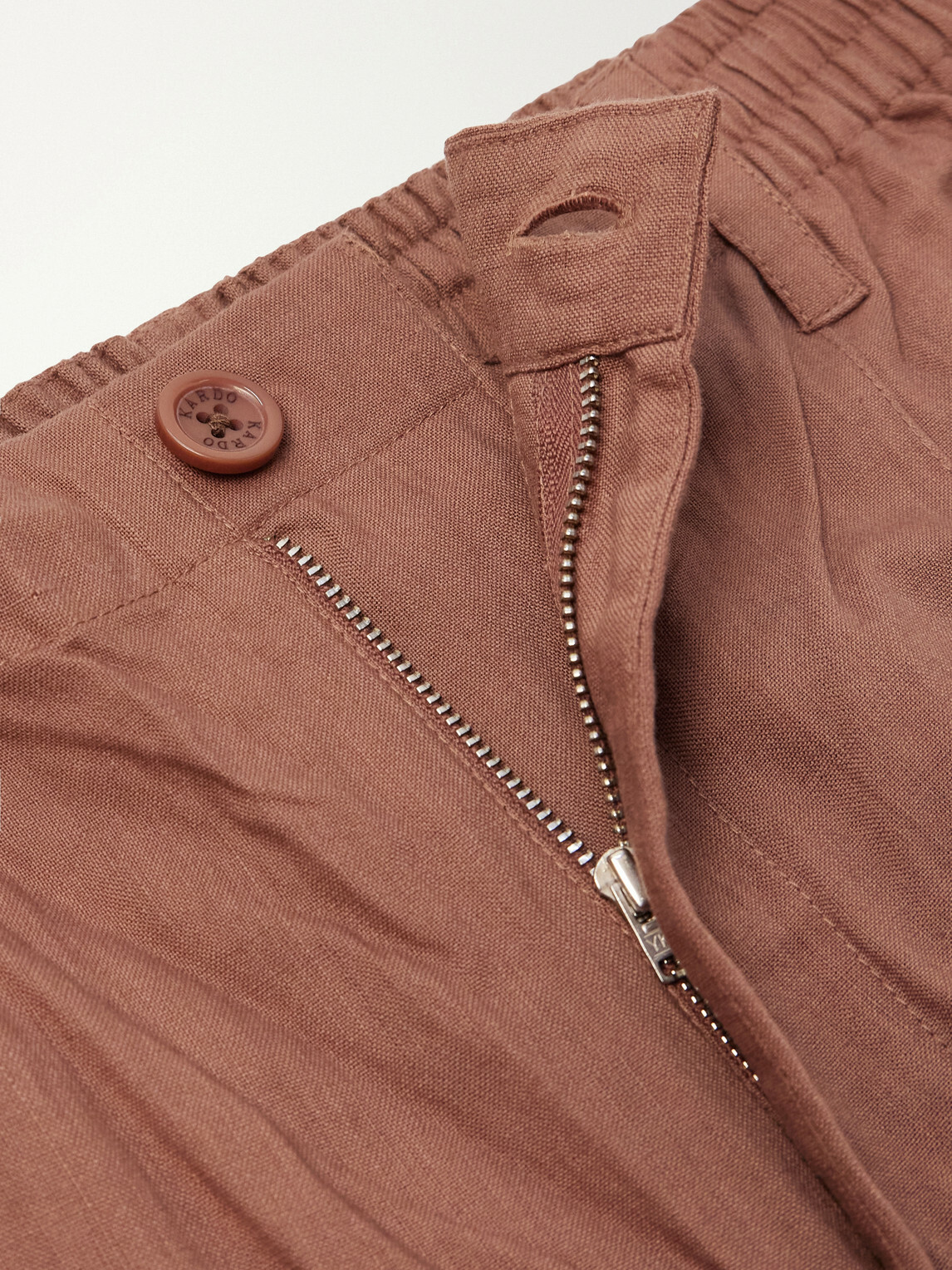 Kardo - Kedar Straight-Leg Cotton Trousers - Brown