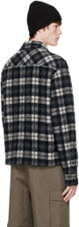 Moncler Black Check Zip Shirt