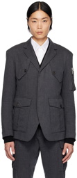 Dsquared2 Gray Uniform Blazer