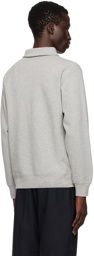 BEAMS PLUS Gray Half-Zip Sweatshirt