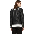 Stolen Girlfriends Club SSENSE Exclusive Black Glitter Logo Leather Jacket