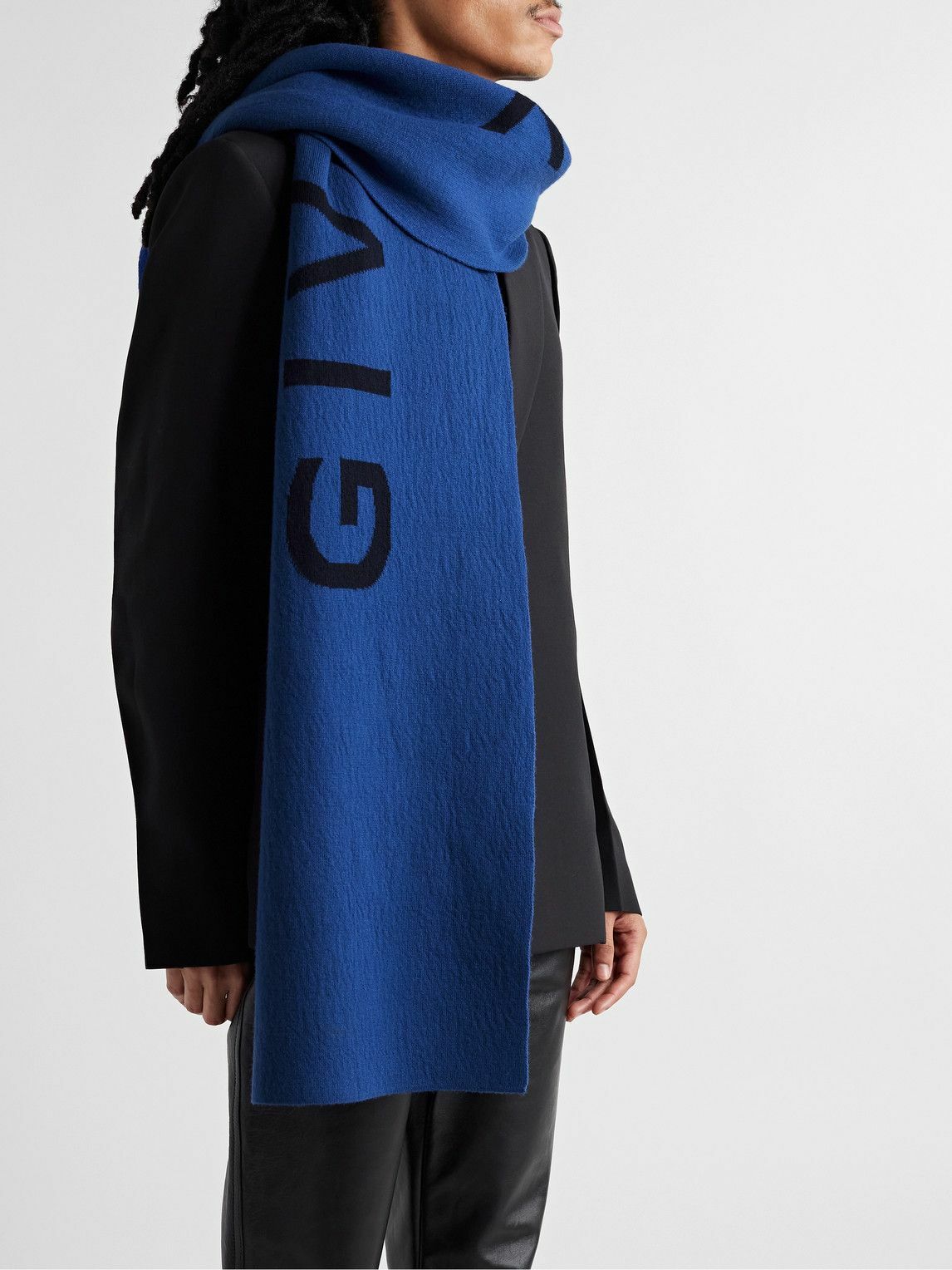 Givenchy - Logo-Intarsia Wool and Cashmere-Blend Scarf Givenchy