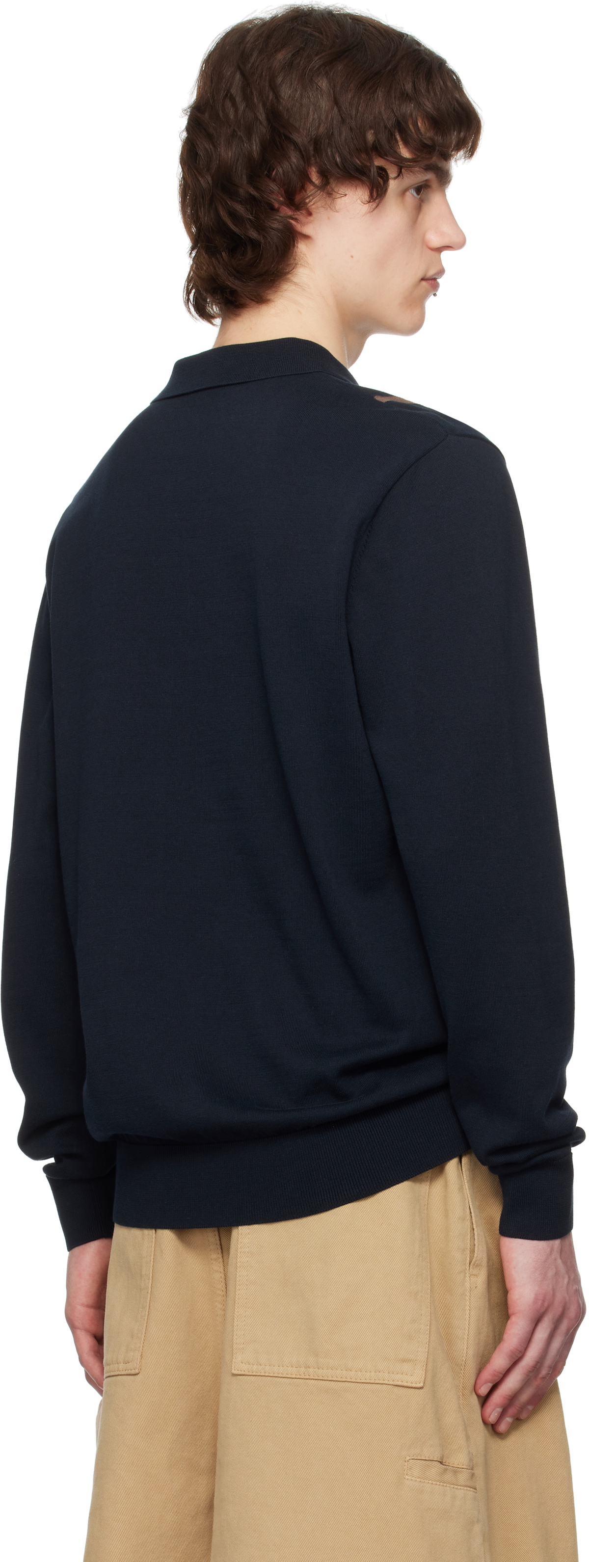 Fred Perry Navy Knitted Polo