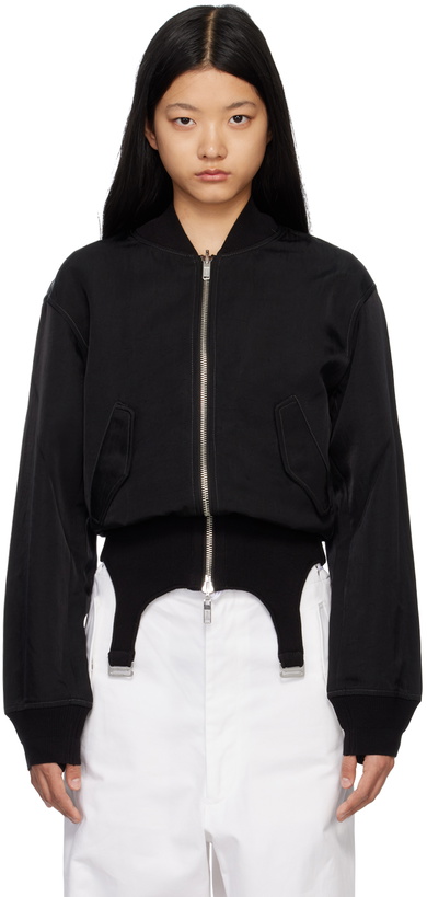 Photo: Dion Lee Black Convertible Rib Reversible Bomber Jacket