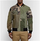 Dolce & Gabbana - Logo-Appliquéd Patchwork Cotton-Canvas Bomber Jacket - Men - Green