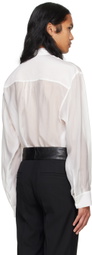 System White Sheer Button Down Shirt