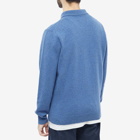 Norse Projects Men's Marco Lambswool Polo Shirt in Calcite Blue