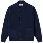 Universal Works Men's Vince Eco Wool Cardigan in Navy