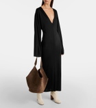 Khaite Lotus Medium suede tote bag