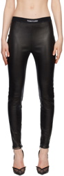 TOM FORD Black Zip Vent Leather Leggings