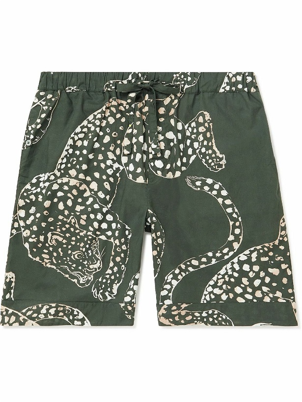 Photo: Desmond & Dempsey - Printed Cotton-Poplin Pyjama Shorts - Green