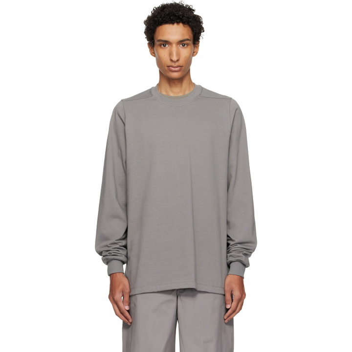 Photo: Rick Owens Gray Tower Short Crewneck LS Sweatshirt