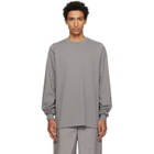 Rick Owens Gray Tower Short Crewneck LS Sweatshirt