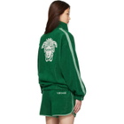 Versace Green Cotton-Terry Jacquard Zip Jacket