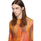 Dries Van Noten Orange and Red Mesh T-Shirt