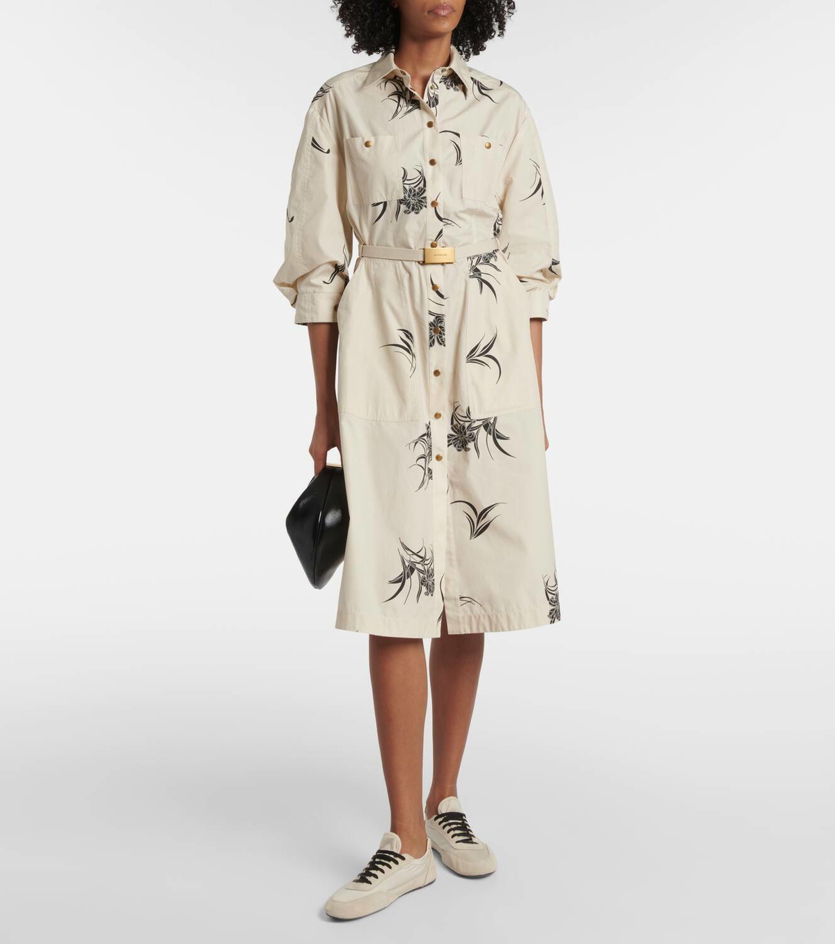 Moncler Floral cotton poplin shirt dress