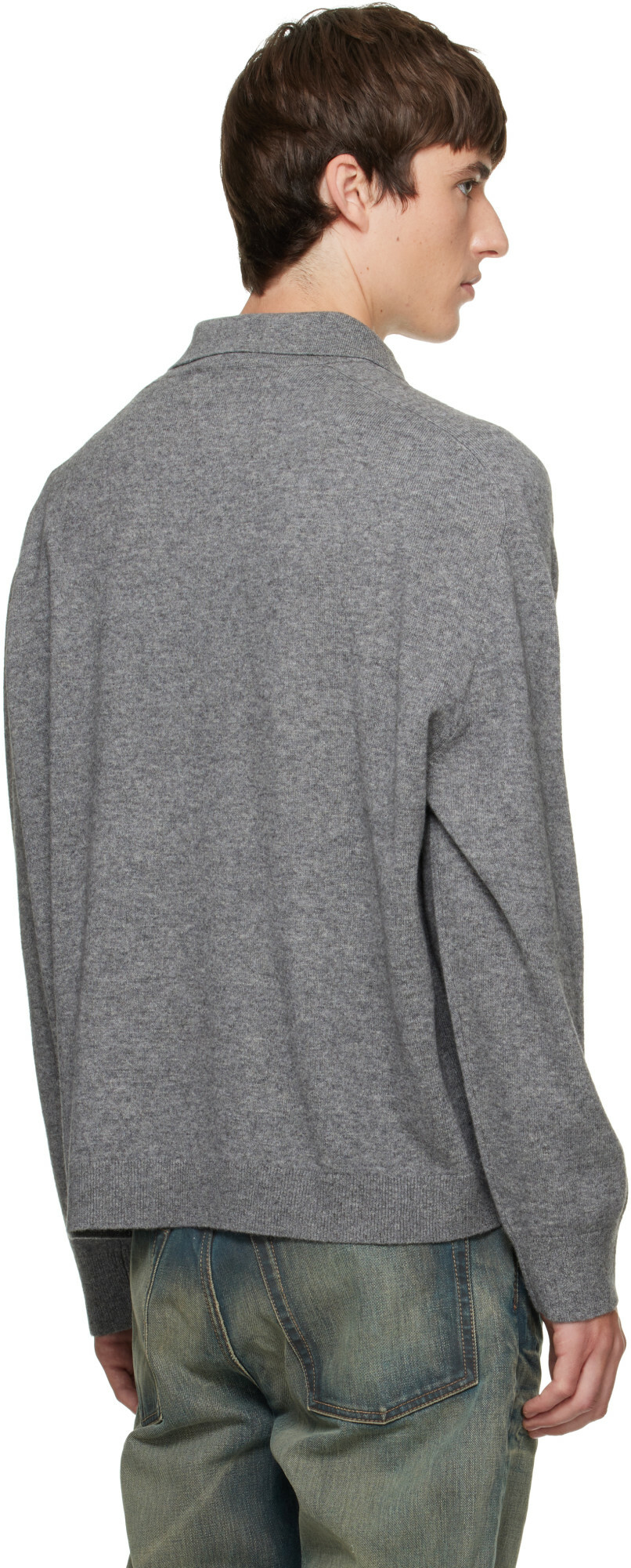 Acne Studios Gray Wool Knit Polo