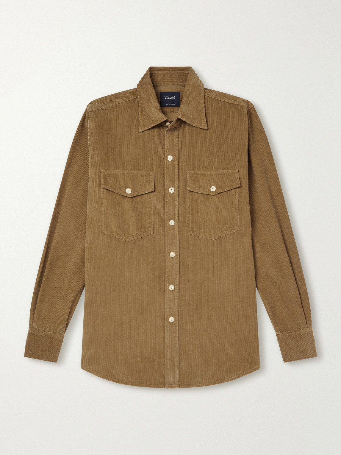 Drake's - Cotton-Corduroy Shirt - Neutrals