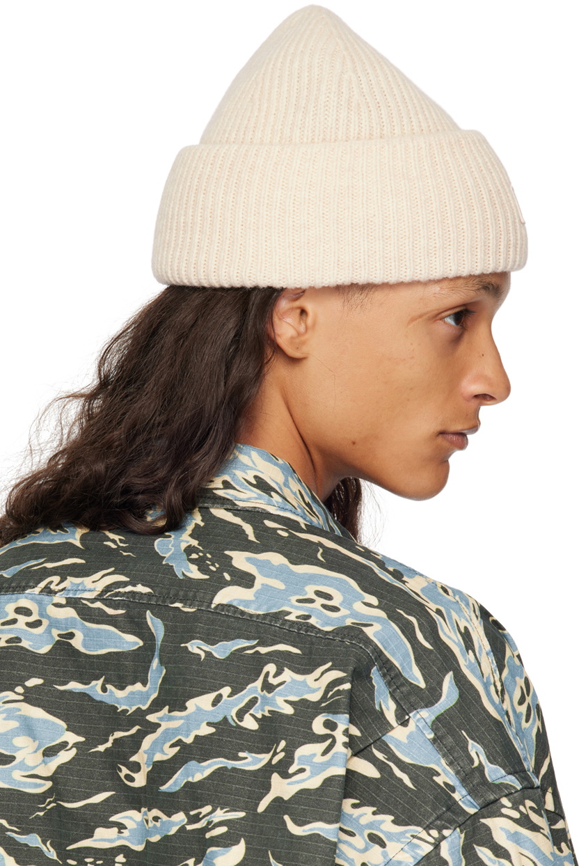Acne Studios Beige Small Face Logo Beanie Acne Studios display picture 2