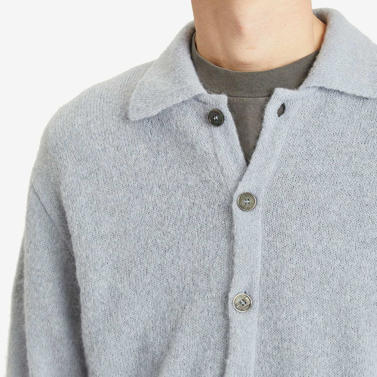 Our Legacy Men's Evening Polo in Livid Blue Fuzzy Alpaca Our