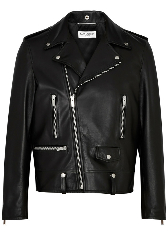 Photo: Saint Laurent Leather Biker Jacket Black