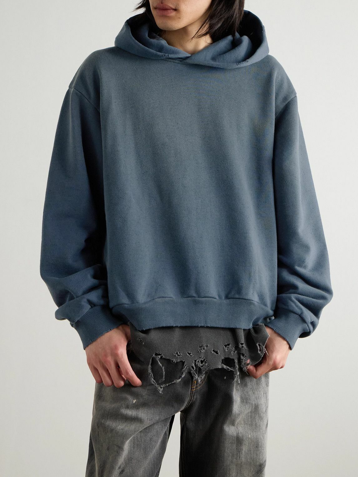 Acne Studios - Franziska Garment-Dyed Distressed Logo-Print Cotton