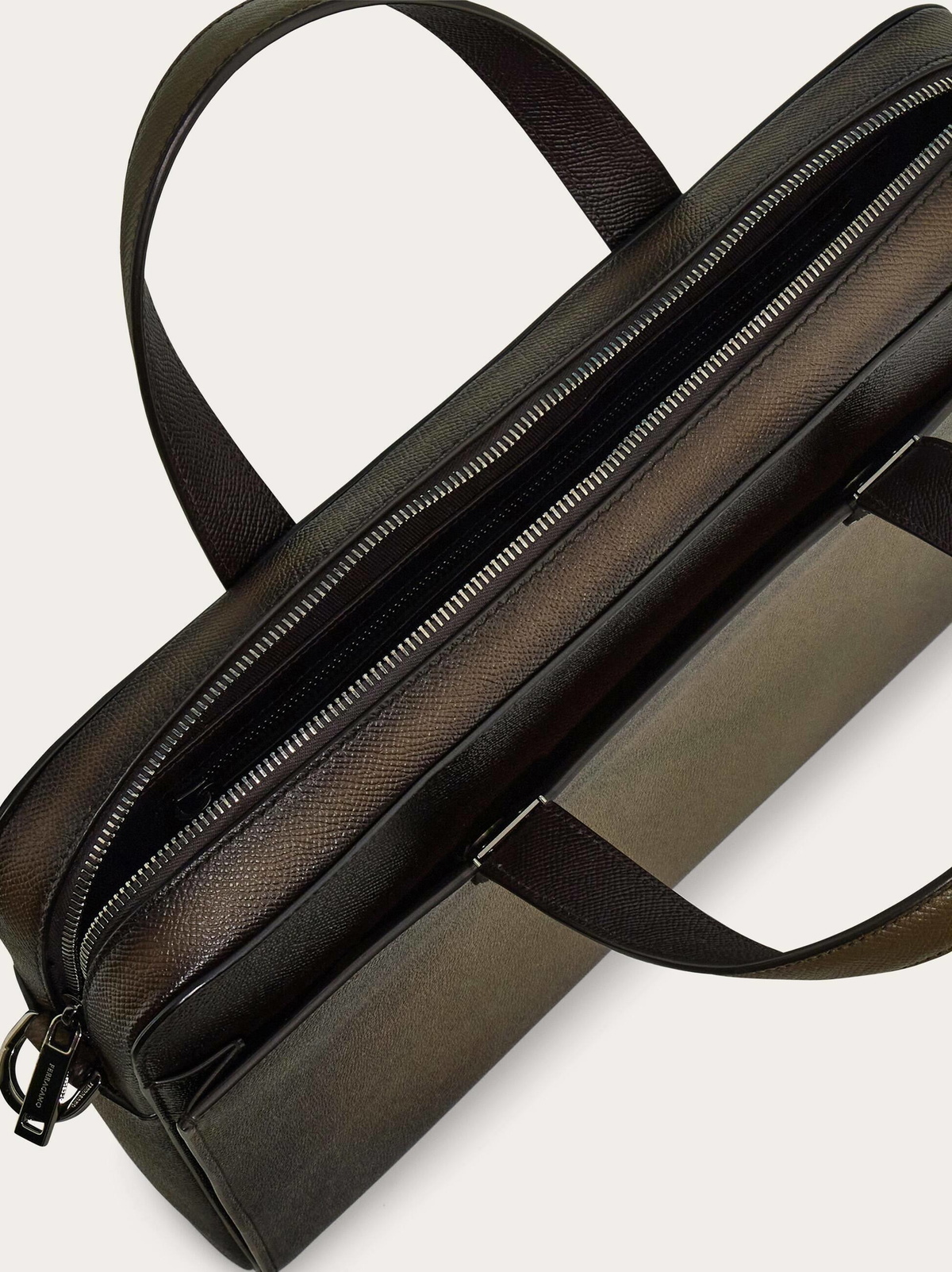 Ferragamo Mens Gancini briefcase in Green