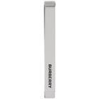 Burberry Silver Engraved Tie Bar