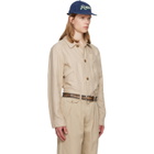 Polo Ralph Lauren Beige Linen Herringbone Utility Jacket