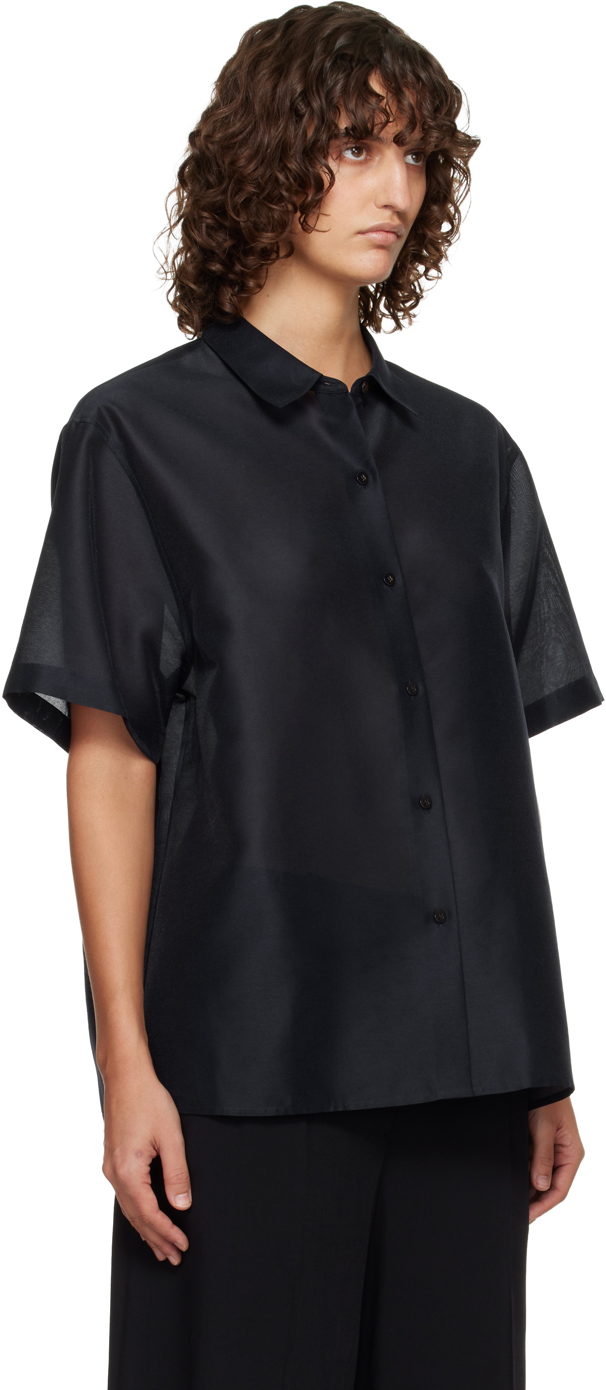 LE17SEPTEMBRE Navy Sheer Structured Shirt