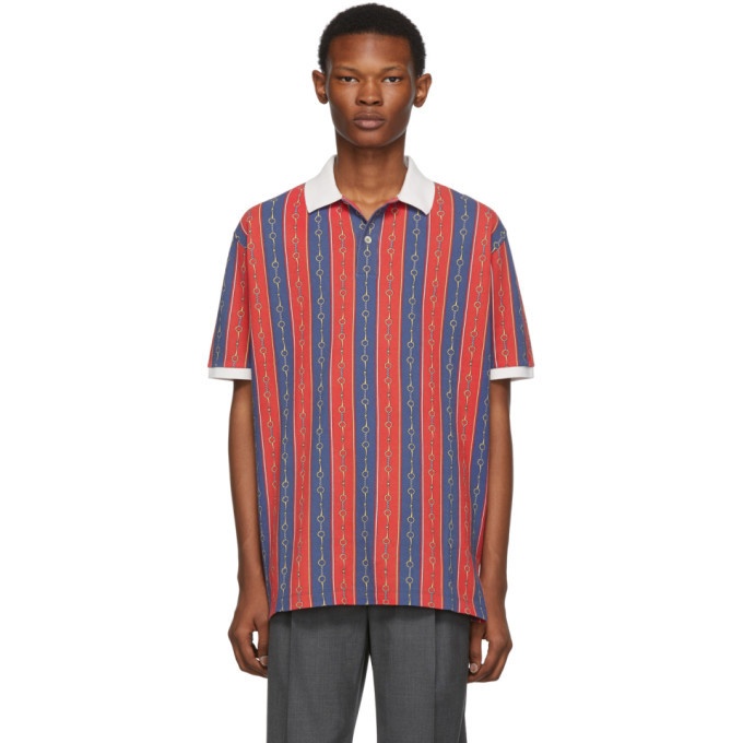 Photo: Gucci Red and Blue Chain Polo