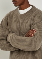 Jil Sander Ribbed-knit Wool Jumper Brown Light