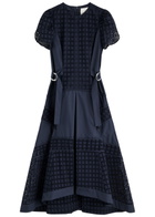 3.1 Phillip Lim Eyelet-embroidered Cotton-poplin Midi Dress Navy