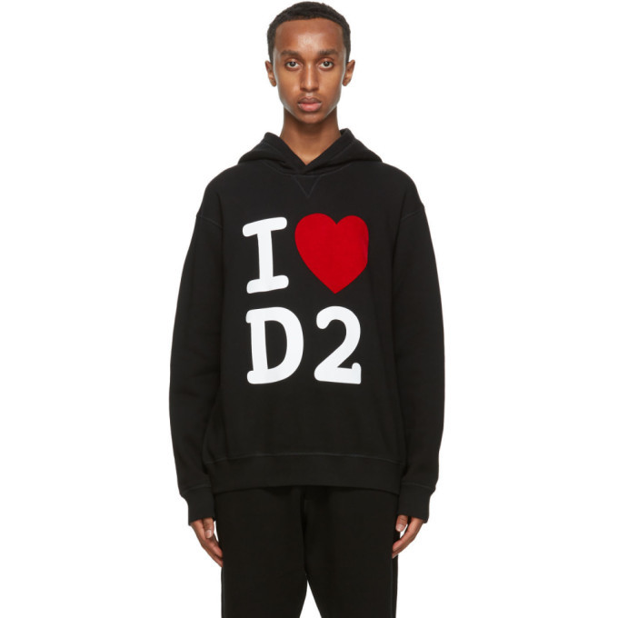 Photo: Dsquared2 Black Logo Heart Hoodie