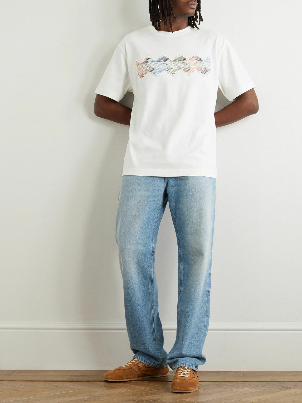 Missoni - Embroidered Cotton-Jersey T-Shirt - White