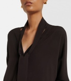 Agnona Tie-neck jersey blouse