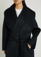 Rohe Double-faced Belted Wool and Cashmere-blend Coat Navy