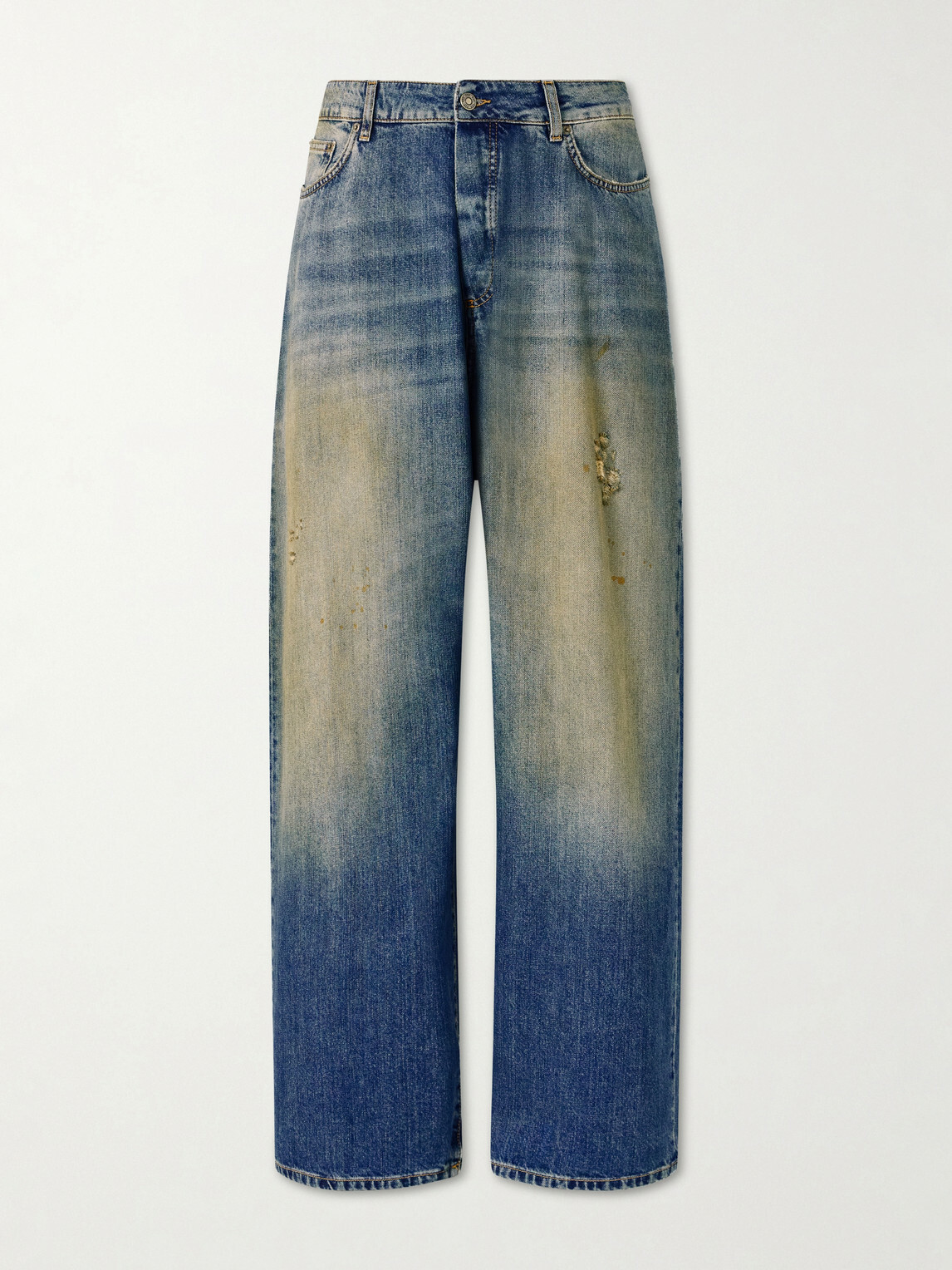 424 - Big Daddy Wide-Leg Distressed Jeans - Blue