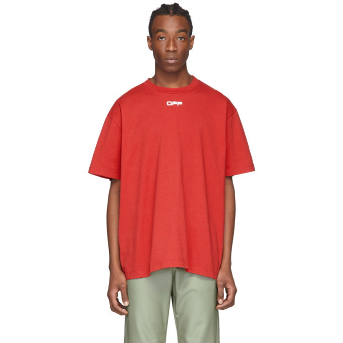 Photo: Off-White Red Airport Tape Over T-Shirt